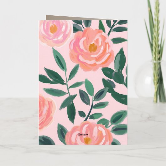 Ik hou van je, mama moederdag Floral Kaart (Achterkant)