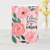 Ik hou van je, mama moederdag Floral Kaart (Gele Bloem)