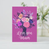 Ik hou van je, mama Moederdag Kaart (Staand voorkant)