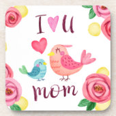 Ik hou van je mama Moederdag | ONDERZETTER (Voorkant)