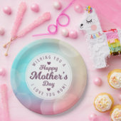 Ik hou van je mama Moederdag | Papieren Bord (Feest)