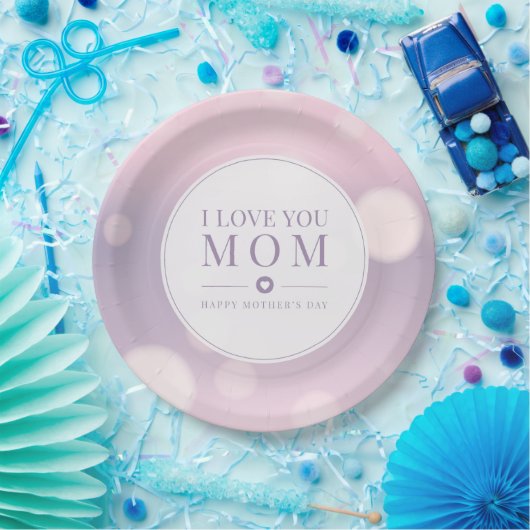 Ik hou van je mama Moederdag | Papieren Bord (Feest)