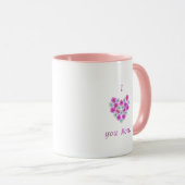 Ik hou van je mama, mokken van het blote hart roze (Voorkant rechts)