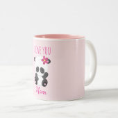 Ik hou van je mama  Panda Pink Tweekleurige Koffiemok (Voorkant rechts)