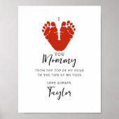 Ik hou van je mama / papa Baby voetafdruk Poster (Voorkant)