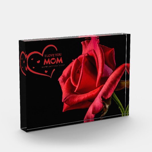 Ik hou van je mama Red Rose Photo Block Fotoblokken (Links)