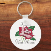 Ik hou van je mama. roos sleutelketen sleutelhanger (Voorkant)
