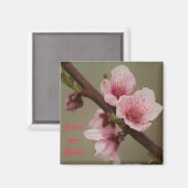 Ik hou van je mama! Roze bloesem magneet (Voorkant / Achterkant)