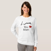 Ik hou van je, mama | Schattigee rode hart witte l T-shirt (Voorkant volledig)