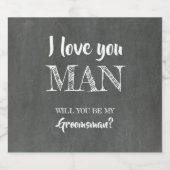 Ik hou van je Man - Grappig huisgenoot voorstel Bier Etiket (Enkel label)