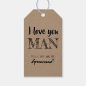 Ik hou van je Man grappige groomsman Cadeaulabel (Voorkant)