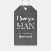 Ik hou van je Man grappige groomsman Cadeaulabel (Voorkant)