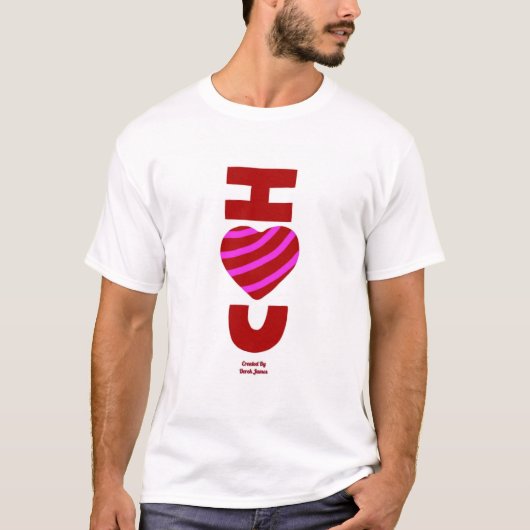 Ik hou van je Mannen White Basic T Shirt (Voorkant)