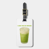 IK HOU VAN JE, MATCHA, GROENE THEE LIEFDE BAGAGELABEL (Voorkant verticaal)