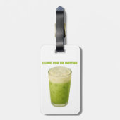 IK HOU VAN JE, MATCHA, GROENE THEE LIEFDE BAGAGELABEL (Achterkant verticaal)