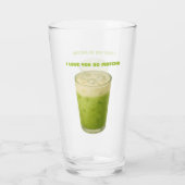 IK HOU VAN JE, MATCHA, GROENE THEE LIEFDE GLAS (Achterkant)