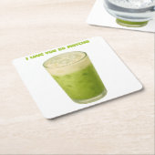 IK HOU VAN JE, MATCHA, GROENE THEE LIEFDE KARTONNEN ONDERZETTERS (Schuin)
