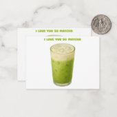 IK HOU VAN JE, MATCHA, GROENE THEE LIEFDE NOTITIEKAARTJE (Voorkant / Achterkant in situ)