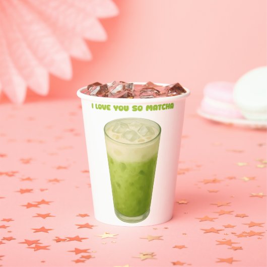 IK HOU VAN JE, MATCHA, GROENE THEE LIEFDE PAPIEREN BEKERS (Insitu)