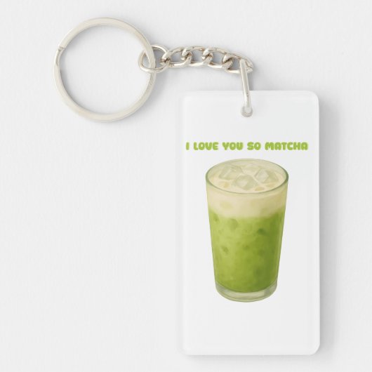 IK HOU VAN JE, MATCHA, GROENE THEE LIEFDE SLEUTELHANGER (Voorkant)