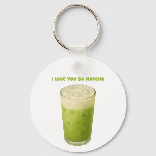 IK HOU VAN JE, MATCHA, GROENE THEE LIEFDE SLEUTELHANGER (Voorkant)