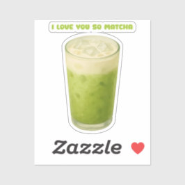 IK HOU VAN JE, MATCHA, GROENE THEE LIEFDE STICKER