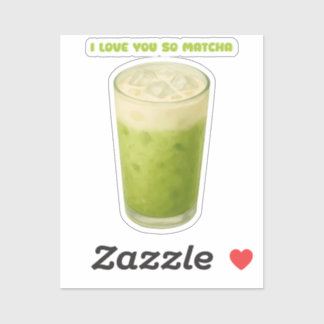 IK HOU VAN JE, MATCHA, GROENE THEE LIEFDE STICKER
