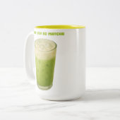 IK HOU VAN JE, MATCHA, GROENE THEE LIEFDE TWEEKLEURIGE KOFFIEMOK (Voorkant links)