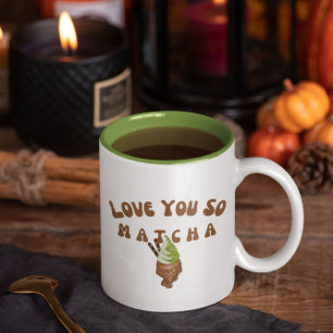 Ik hou van je, Matcha Tweekleurige Koffiemok
