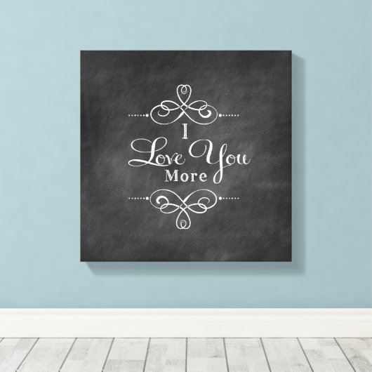 Ik hou van je meer Canvas Wall Art Quote (Insitu (Houten vloer))