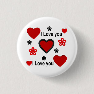Ik hou van je...meer dan wat dan ook . ronde button 3,2 cm