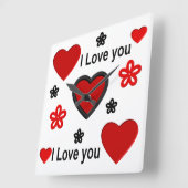 Ik hou van je...meer dan wat dan ook . vierkante klok (Hoek)