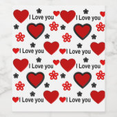 Ik hou van je...meer dan wat dan ook . wijn etiket (Enkel label)