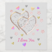 Ik hou van je...meer dan wat dan ook . wijn etiket (Enkel label)