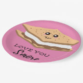 Ik hou van je meer! papieren bordje (Gekanteld)