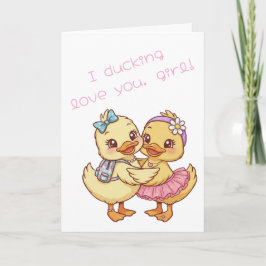 Ik hou van je, meid Valentijnsdag Kaart
