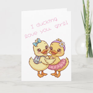 Ik hou van je, meid Valentijnsdag Kaart