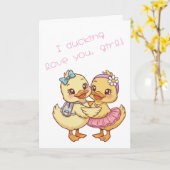 Ik hou van je, meid Valentijnsdag Kaart (Gele Bloem)