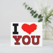 Ik hou van je met 3D-hart Briefkaart (Staand voorkant)
