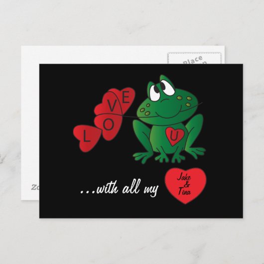 Ik hou van je met al mijn hart briefkaart (Voorkant / Achterkant)