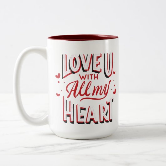 Ik hou van je met al mijn hart koffie mokken (Links)