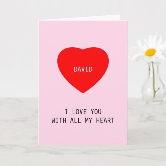 Ik hou van je met al mijn Jubileum van hartliefde Kaart (Kleine Plant)