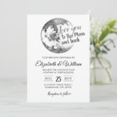 Ik hou van je met de maan en het achterste huwelij kaart (Staand voorkant)