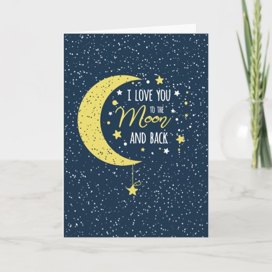 Ik hou van je met de Moon en Back Holiday Card Feestdagen Kaart (Voorkant)