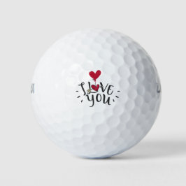 Ik hou van je met een cadeau voor rode ballon Vale Golfballen