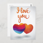 Ik hou van je met een paar harten briefkaart (Voorkant / Achterkant)