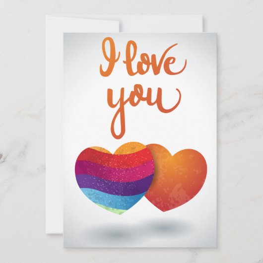 Ik hou van je met een paar harten kaart (Voorkant)