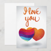 Ik hou van je met een paar harten kaart (Voorkant / Achterkant)