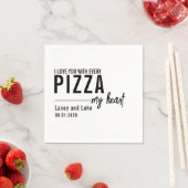 Ik hou van je met elke pizza | Grappig Pizzafeest Servet (Insitu)