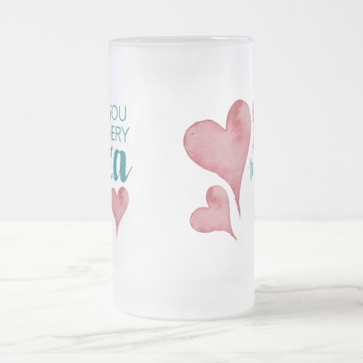 Ik hou van je met elke Pizza mijn hart Matglas Bierpul (Center)